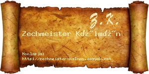 Zechmeister Kálmán névjegykártya